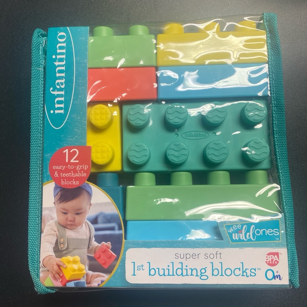 Infantino Super Soft 1st Building Blocks - Multicolor New